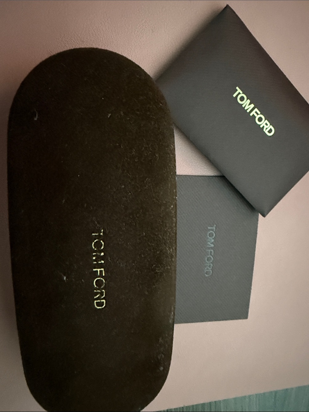 Tom Ford eyewear case with authenticity card
